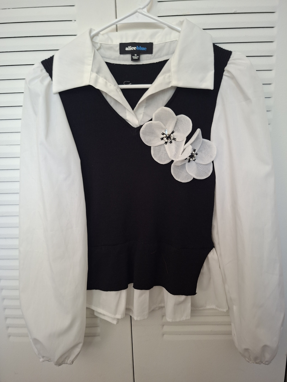 Alice Blue Black and Blue Logo Collar Shirt